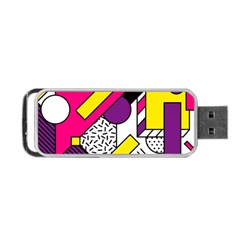 Memphis Colorful Background With Stroke Portable Usb Flash (one Side)