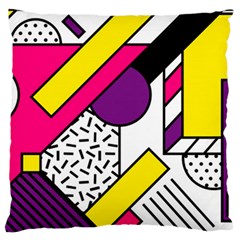 Memphis Colorful Background With Stroke Large Flano Cushion Case (two Sides) by Vaneshart