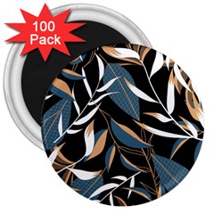 Summer Trend Seamless Background With Bright Tropical Leaves Plants 3  Magnets (100 pack)