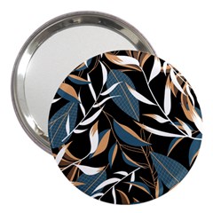 Summer Trend Seamless Background With Bright Tropical Leaves Plants 3  Handbag Mirrors