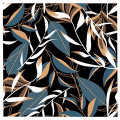 Summer Trend Seamless Background With Bright Tropical Leaves Plants Wooden Puzzle Square