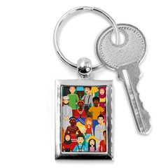 Nations Seamless Illustration Key Chain (rectangle) by Vaneshart