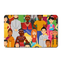 Nations Seamless Illustration Magnet (rectangular)