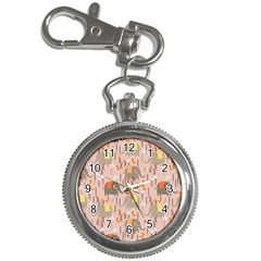 Cute Elephant Wild Flower Field Seamless Pattern Key Chain Watches by Vaneshart