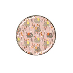 Cute Elephant Wild Flower Field Seamless Pattern Hat Clip Ball Marker (4 Pack) by Vaneshart