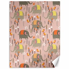 Cute Elephant Wild Flower Field Seamless Pattern Canvas 36  X 48  by Vaneshart