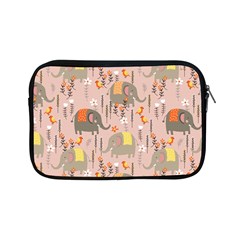 Cute Elephant Wild Flower Field Seamless Pattern Apple Ipad Mini Zipper Cases by Vaneshart