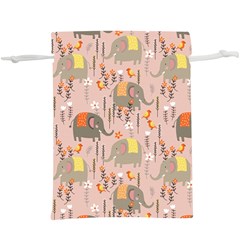 Cute Elephant Wild Flower Field Seamless Pattern  Lightweight Drawstring Pouch (xl)