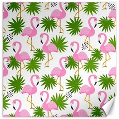 Seamless Pattern With Cute Flamingos Canvas 12  X 12 