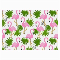 Seamless Pattern With Cute Flamingos Large Glasses Cloth by Vaneshart