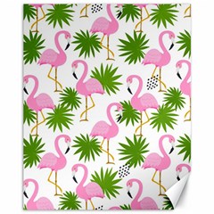 Seamless Pattern With Cute Flamingos Canvas 11  X 14 