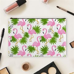 Seamless Pattern With Cute Flamingos Cosmetic Bag (large) by Vaneshart