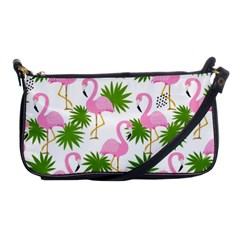 Seamless Pattern With Cute Flamingos Shoulder Clutch Bag by Vaneshart