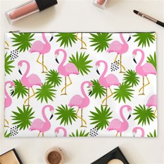 Seamless Pattern With Cute Flamingos Cosmetic Bag (xxl) by Vaneshart