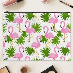 Seamless Pattern With Cute Flamingos Cosmetic Bag (xxxl) by Vaneshart