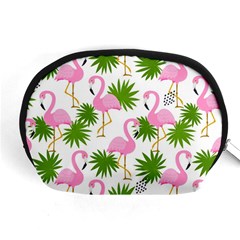 Seamless Pattern With Cute Flamingos Accessory Pouch (medium) by Vaneshart