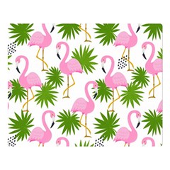 Seamless Pattern With Cute Flamingos Double Sided Flano Blanket (large)  by Vaneshart