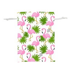 Seamless Pattern With Cute Flamingos Lightweight Drawstring Pouch (s)