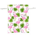 Seamless Pattern With Cute Flamingos  Lightweight Drawstring Pouch (XL) Front