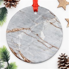 Gray Light Marble Stone Texture Background Ornament (round) by Vaneshart