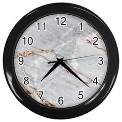 Gray Light Marble Stone Texture Background Wall Clock (black) by Vaneshart