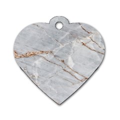 Gray Light Marble Stone Texture Background Dog Tag Heart (one Side) by Vaneshart