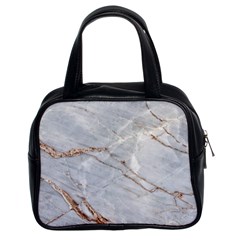 Gray Light Marble Stone Texture Background Classic Handbag (two Sides) by Vaneshart