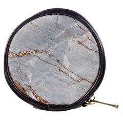 Gray Light Marble Stone Texture Background Mini Makeup Bag by Vaneshart