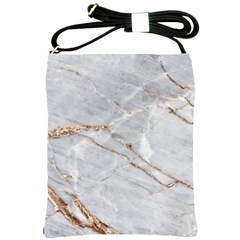 Gray Light Marble Stone Texture Background Shoulder Sling Bag by Vaneshart