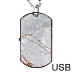 Gray Light Marble Stone Texture Background Dog Tag Usb Flash (one Side) by Vaneshart