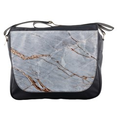 Gray Light Marble Stone Texture Background Messenger Bag by Vaneshart