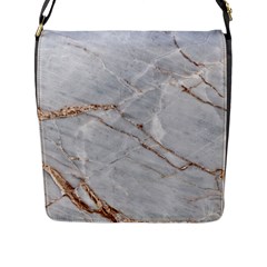 Gray Light Marble Stone Texture Background Flap Closure Messenger Bag (l) by Vaneshart