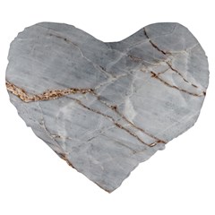 Gray Light Marble Stone Texture Background Large 19  Premium Flano Heart Shape Cushions