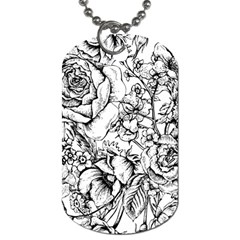 Vintage Floral Vector Seamless Pattern With Roses Dog Tag (one Side) by Vaneshart