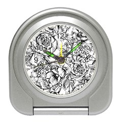 Vintage Floral Vector Seamless Pattern With Roses Travel Alarm Clock by Vaneshart