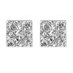 Vintage Floral Vector Seamless Pattern With Roses Cufflinks (square) by Vaneshart