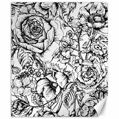 Vintage Floral Vector Seamless Pattern With Roses Canvas 8  X 10  by Vaneshart