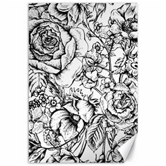 Vintage Floral Vector Seamless Pattern With Roses Canvas 12  X 18  by Vaneshart