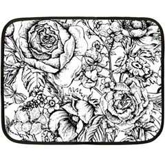 Vintage Floral Vector Seamless Pattern With Roses Fleece Blanket (mini) by Vaneshart