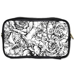 Vintage Floral Vector Seamless Pattern With Roses Toiletries Bag (two Sides) by Vaneshart