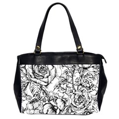 Vintage Floral Vector Seamless Pattern With Roses Oversize Office Handbag (2 Sides) by Vaneshart