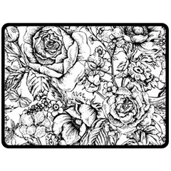 Vintage Floral Vector Seamless Pattern With Roses Fleece Blanket (large)  by Vaneshart