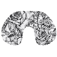 Vintage Floral Vector Seamless Pattern With Roses Travel Neck Pillow by Vaneshart