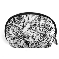 Vintage Floral Vector Seamless Pattern With Roses Accessory Pouch (large) by Vaneshart