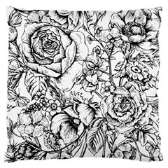 Vintage Floral Vector Seamless Pattern With Roses Standard Flano Cushion Case (one Side) by Vaneshart