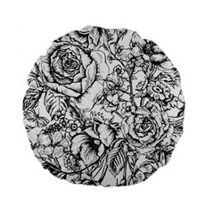 Vintage Floral Vector Seamless Pattern With Roses Standard 15  Premium Flano Round Cushions by Vaneshart