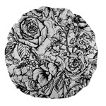 Vintage Floral Vector Seamless Pattern With Roses Large 18  Premium Flano Round Cushions Front