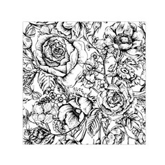 Vintage Floral Vector Seamless Pattern With Roses Small Satin Scarf (square)