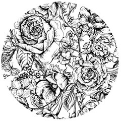 Vintage Floral Vector Seamless Pattern With Roses Wooden Bottle Opener (round)