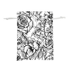 Vintage Floral Vector Seamless Pattern With Roses Lightweight Drawstring Pouch (m) by Vaneshart